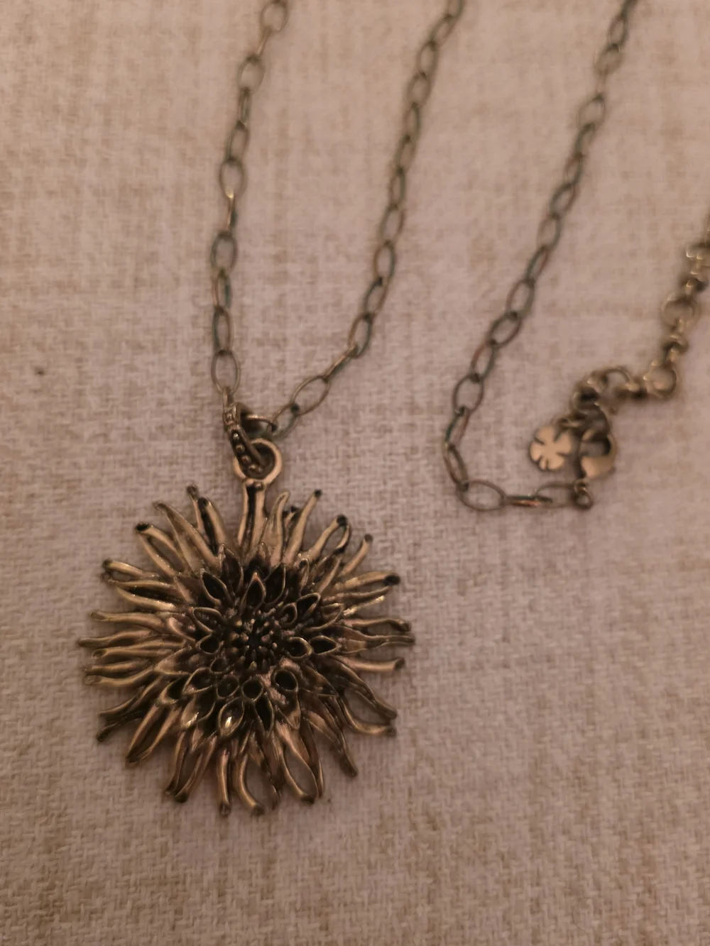 Lucky Brand Sunflower Pendant Long Necklace 30